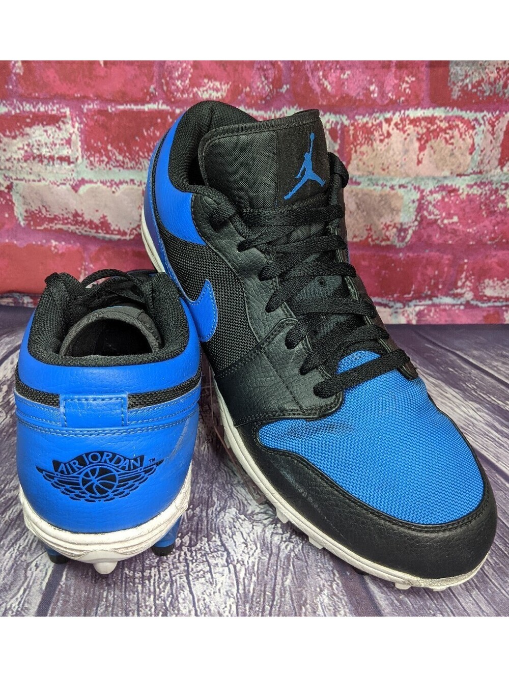 NIKE AIR JORDAN 1 LOW BLACK ROYAL BLUE TD Mens 11.5 AV5292 FOOTBALL CLEATS